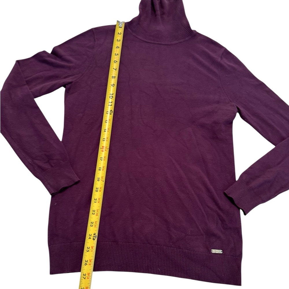 Calvin Klein Solid Purple Turtle Neck Long Sleeve… - image 8